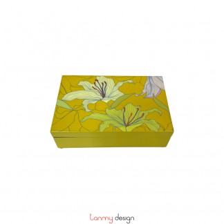 Hộp sơn mài chữ nhật vẽ hoa 11*17*H5cm ( các mẫu )